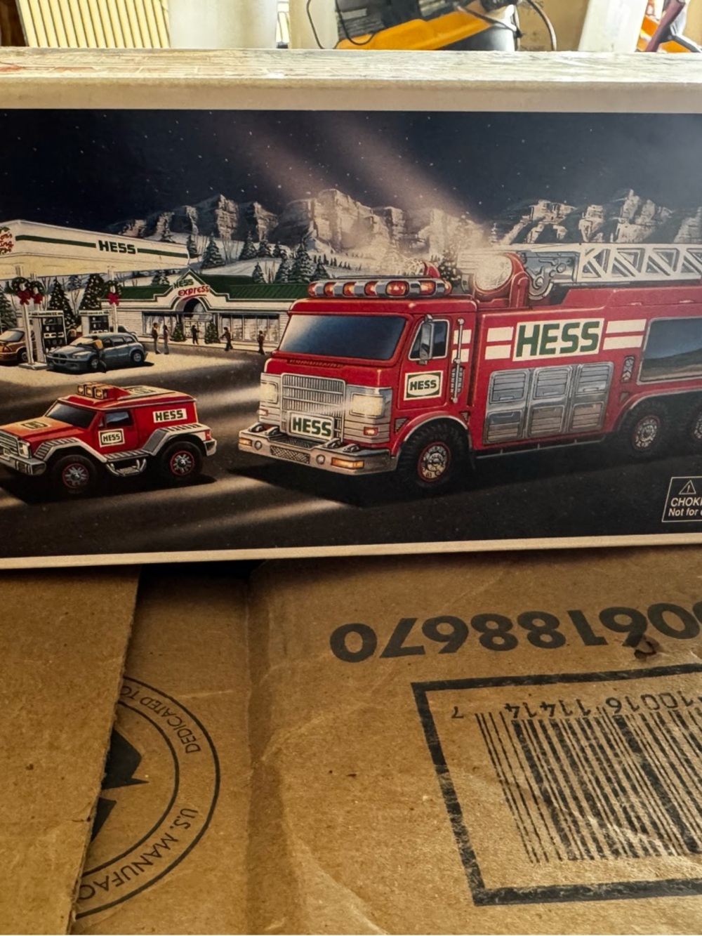 HESS Red Fire Truck and Rescue Vehicle Toy Set